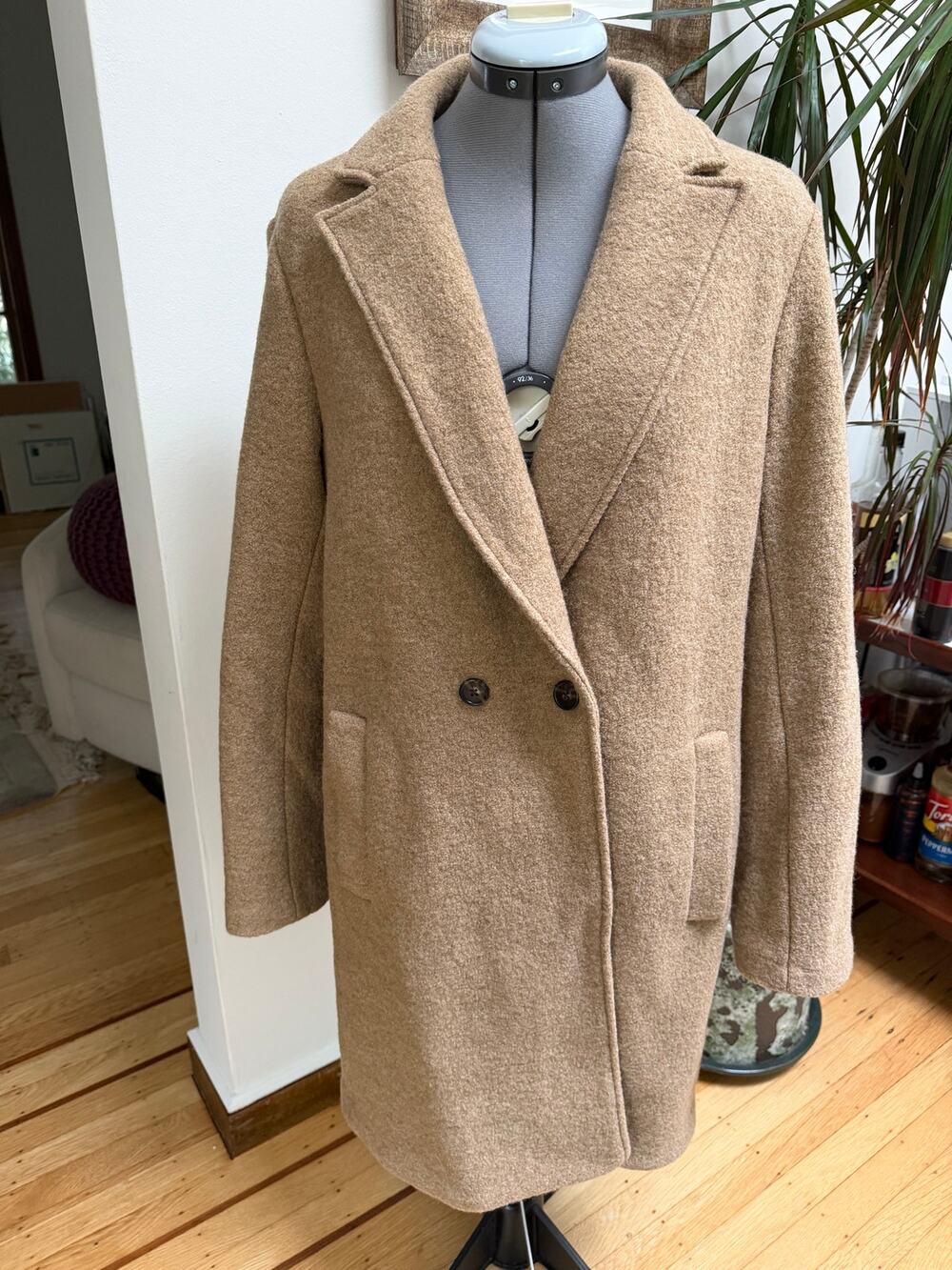 J.Crew Daphne Topcoat in Italian Boiled Wool Camel Size 14